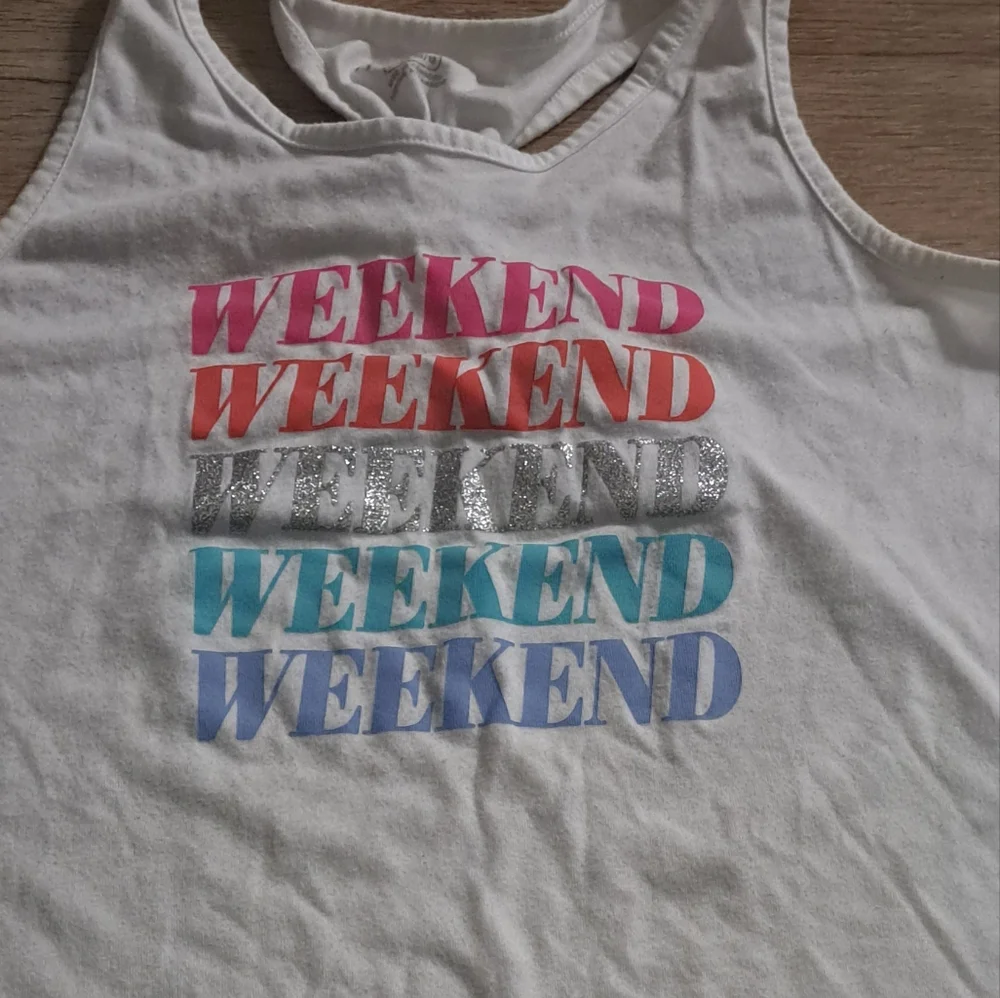 The Children's Place 'Weekend' Graphic Design Kids Racerback Tank Top Size Large